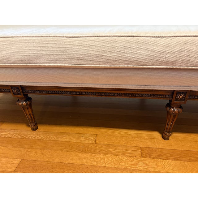 Vintage French Louis XVI-Style Carved Wood Settee/Sofa For Sale - Image 9 of 10