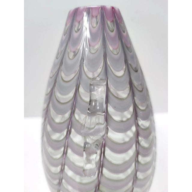 Mauve Vintage Lilac and Transparent Murano Glass Vase by Alberto Donà, 1940s For Sale - Image 8 of 17