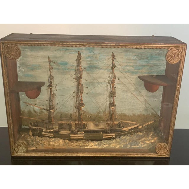 Handmade 1900s Ship Diorama For Sale - Image 4 of 11