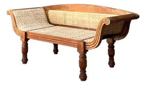Vintage Anglo Indian Cane Settee