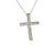Natural Diamond Cross Pendant with Chain 17" 14k W Gold 0.25 CT Certified For Sale In New York - Image 6 of 14