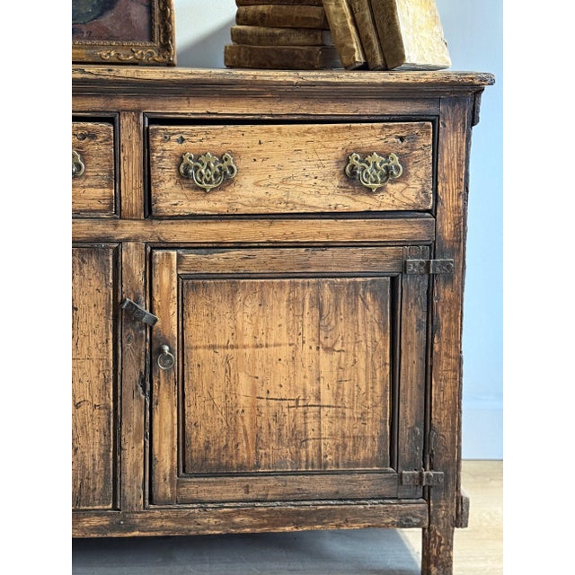 Antique English Pine Stained Sideboard For Sale - Image 4 of 8
