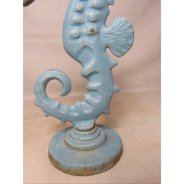 Pair of Vintage English Cast Iron Seahorses For Sale - Image 13 of 17