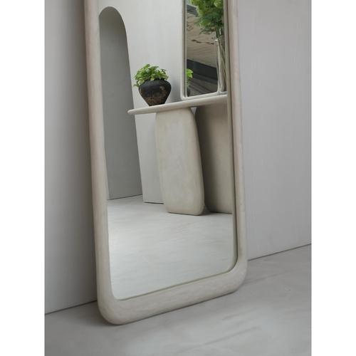 Sabbia Nero Large Wood and Mineral Lime Plaster Floor Mirror by Dennis Kaiser For Sale - Image 6 of 11