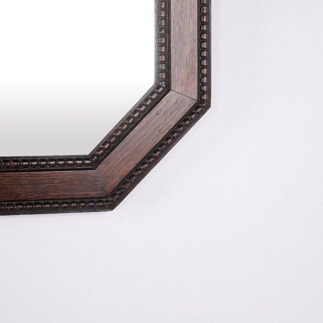 Rectangular Mirror in Dark Wood, 1940s For Sale - Image 6 of 7
