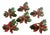 Vintage Tole Poinsettia Holiday Napkin Rings - Set of 6 For Sale