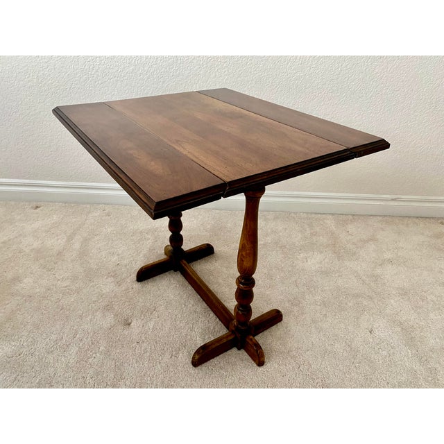 Vintage Drop-Leaf Accent Table From the Highly Collectible "Diplomat" Collection by the Brandt Furniture Excellent Condition For Sale In Denver - Image 6 of 13