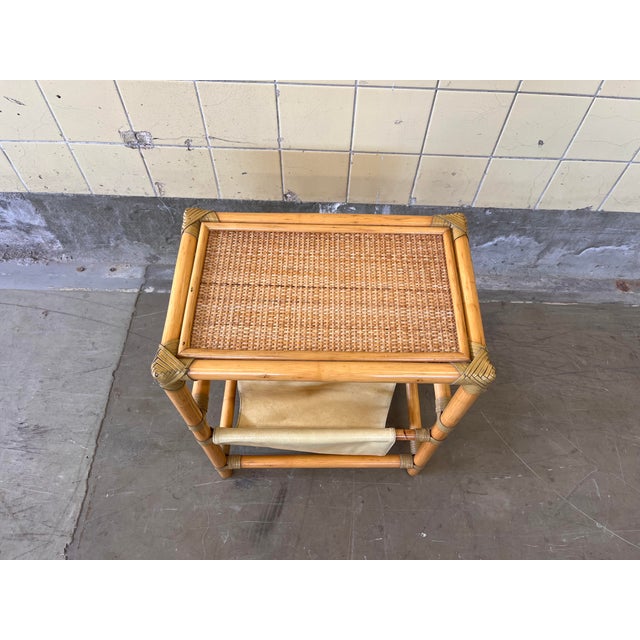 Wood Vintage Bamboo Magazine Rack, 1960s For Sale - Image 7 of 8