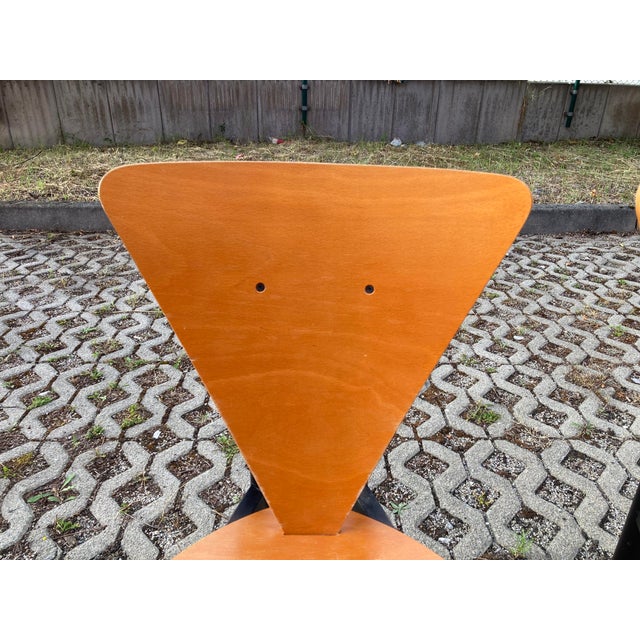 Italian Triangle Dining Chairs, 1980s, Set of 4 For Sale - Image 9 of 18