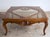 Vintage Louis XV Style Carved Square Cocktail Table With Smoked Beveled Glass Harlequin Top, 1970's For Sale - Image 4 of 5