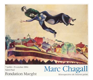 Marc Chagall, Couple Above the City Poster, 1989, Screen Print