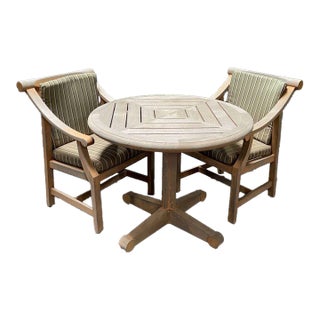 Summit Patio Table and Two Armchairs For Sale