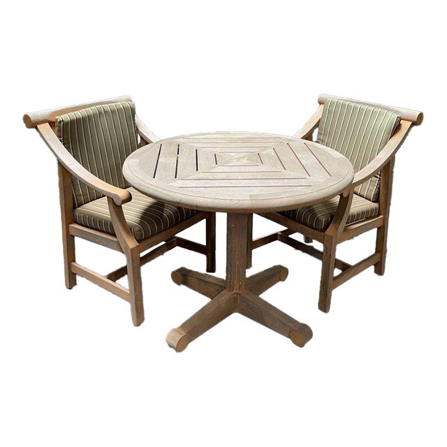 Summit Patio Table and Two Armchairs For Sale