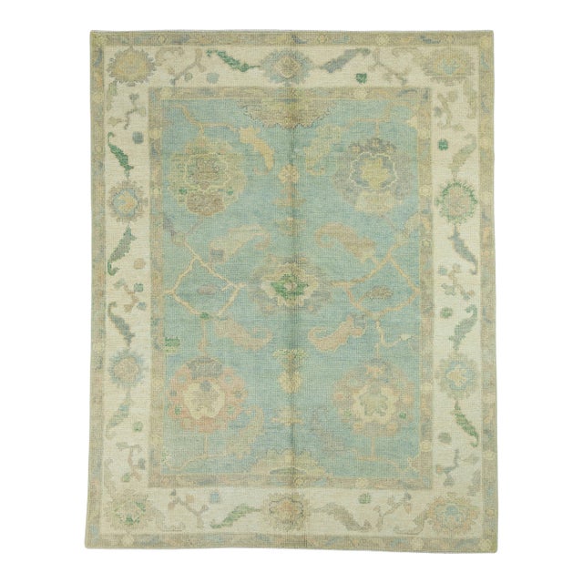 Turkish Oushak Rug 5' x 6'4" #17030 For Sale