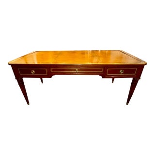 Large 19th C. French Louis XVI Walnut Bureau Plat For Sale