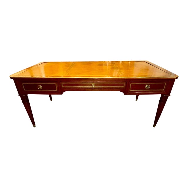 Large 19th C. French Louis XVI Walnut Bureau Plat For Sale