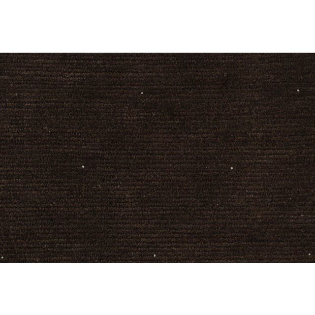Rug & Kilim Rug & Kilim’s Extra-Long Runner Rug in Textural Monochrome Brown For Sale - Image 4 of 8