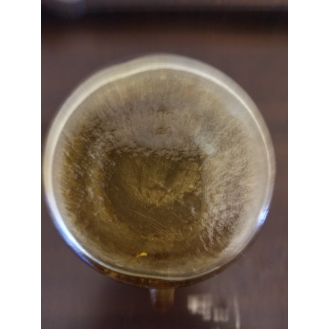 Glass Vintage Anchor Hocking Rainflower Amber Glass Pitcher For Sale - Image 7 of 8