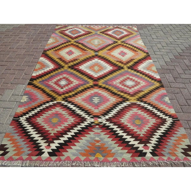 Mid 20th Century Turkish Anatolian Kilim Rug-5’7’x9’6" For Sale - Image 13 of 13