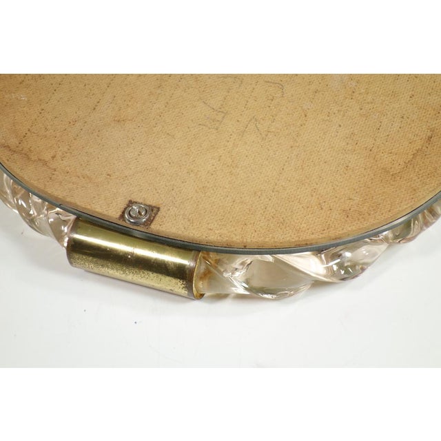Pink Art Deco Twister Pink Murano Glass Wall Mirror from Seguso, 1930s For Sale - Image 8 of 10