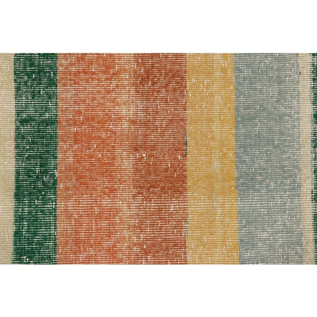 Mid-Century Modern Vintage Zeki Müren Runner in Polychromatic Geometric Stripes, From Rug & Kilim For Sale - Image 3 of 8