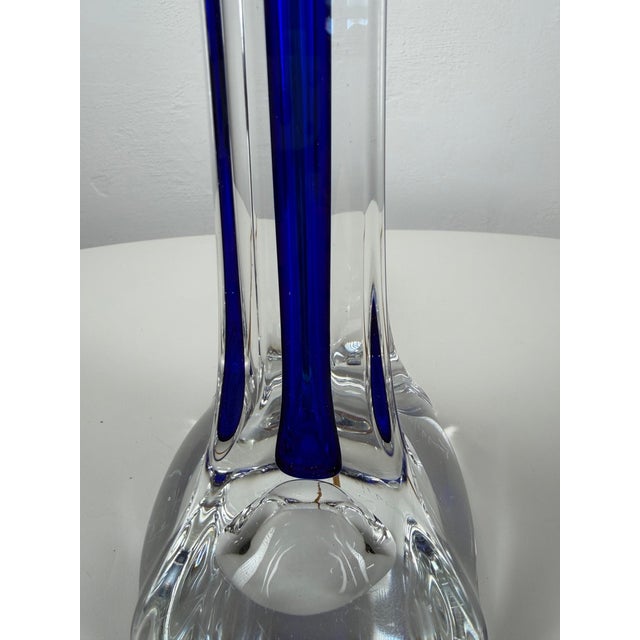 Mid-Century Modern Art Glass Table Lamp by Paul Kedelv for Flygsfors Glasbruk, Sweden, 1950s For Sale - Image 3 of 8