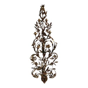 Vintage Regency Maitland Smith Gilt Wall Candle Sconce