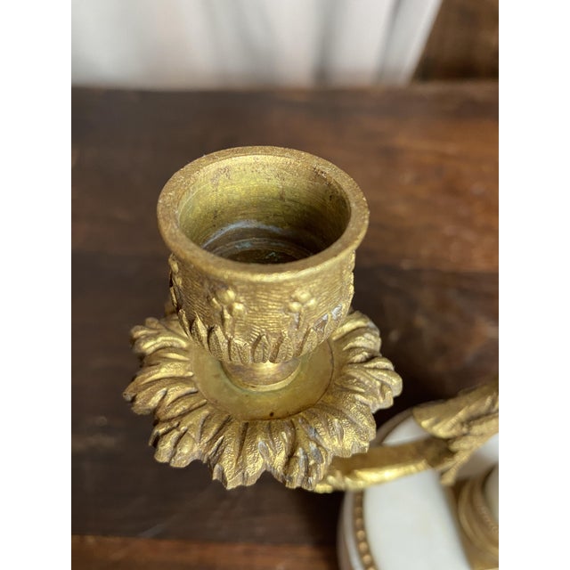 Antique French Bronze and Marble Candleholders from Befos, Set of 2 For Sale - Image 11 of 18