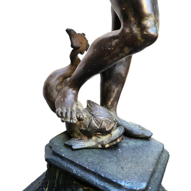 Brown Antique Bronze Neptune Sculpture from After Gianbologna, 1900s For Sale - Image 8 of 14