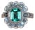 Gia Certified 2.53ct Natural Zambian Emerald & Diamond Halo Milgrain 18k White Gold Ring, Size 5 For Sale