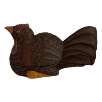 Mid 20th Century Indonesian Folk Art Hand-Painted Bird For Sale