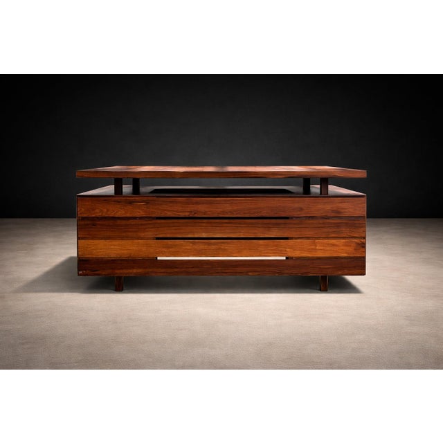 Mid-Century Modern Mid Century Modern Desk With Eight Drawers in Rosewood, Ava, 1960s For Sale - Image 3 of 15