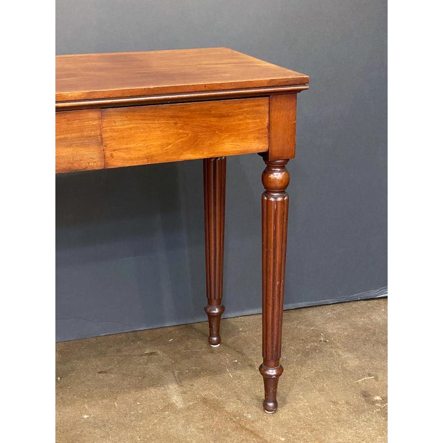 English Console Serving or Hall Table of Mahogany With Two Drawers For Sale - Image 10 of 12