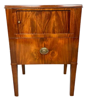 Antique Nightstand with Roller Door, 19th Century