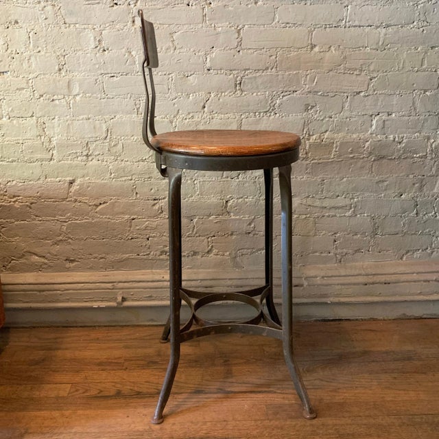 Mid 20th Century Mid 20th Century Tall Industrial Shop Stool by Toledo Metal Furniture Co. For Sale - Image 5 of 10