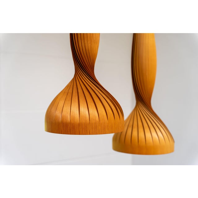 Mid-Century Modern Pine Pendant Lamps by Hans-Agne Jakobsson Ellysett Sweden, 1960s, Set of 2 For Sale - Image 3 of 18