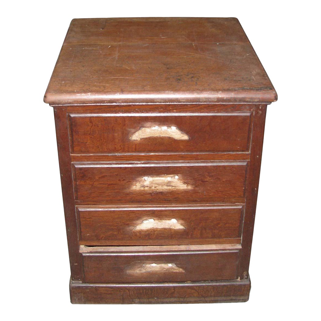 Antique Dark Tone Tiger Oak Night Stand Chairish