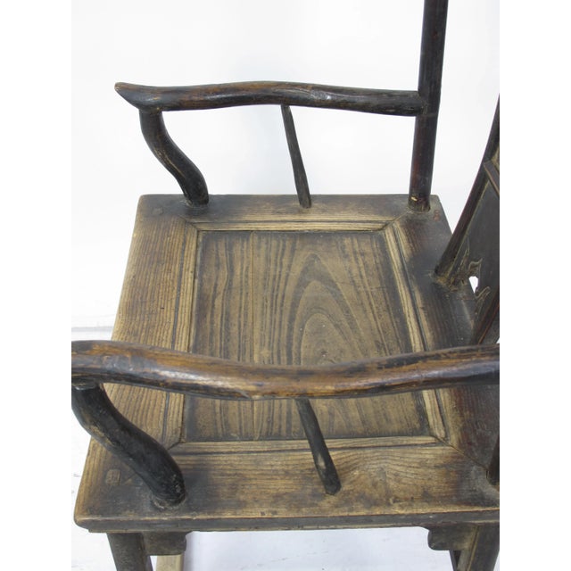Coffee Antique Chinese Southern Official Hat Armchairs - a Pair For Sale - Image 8 of 10