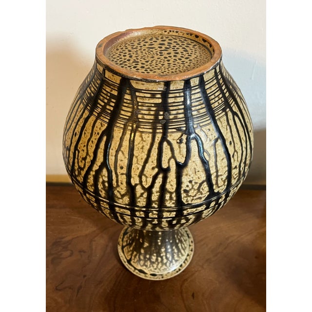 Mid Century Modern American Art Pottery Studio Vase With Spit Drip