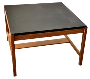 Coffee Table with Black Lacquer and Reversible Top