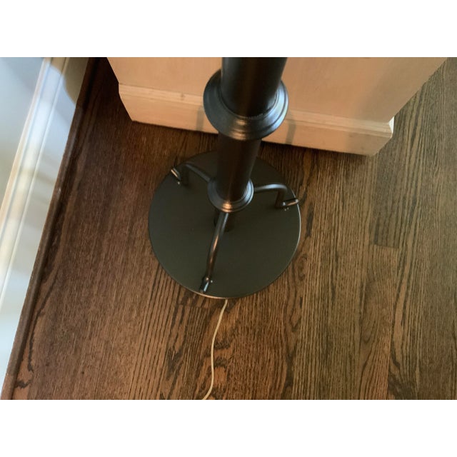 Metal 1980s Hollywood Regency Painted Metal Faux Bamboo Floor Lamps - A Pair For Sale - Image 7 of 13