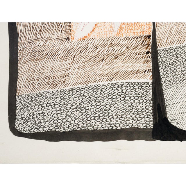 Abstract Charles Pebworth "Female Nudes" Pink, Blue, Yellow, and Black Abstract Modern Figurative Drawing, 20th Century For Sale - Image 3 of 12