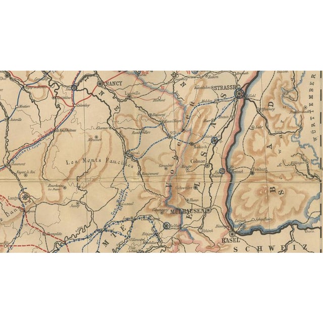 Franco-Prussian War Campaign Map of France and Germany, 1871 For Sale - Image 9 of 14