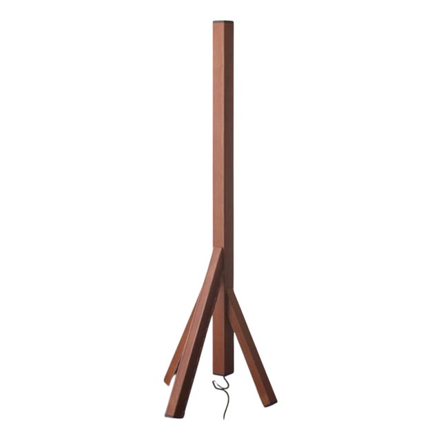 Steccolino Table Lamp in Aluminum and Vegetable Tanned Leather by Oscar Maschera For Sale