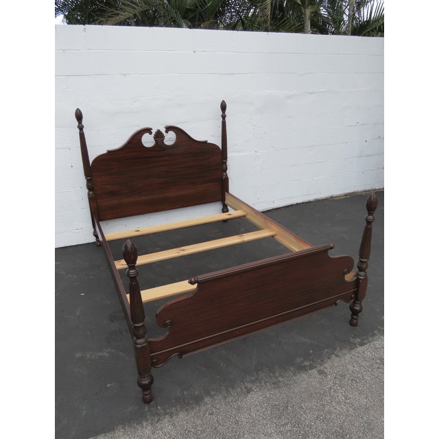 1940s Mahogany Full Size Poster Pineapple Finial Bed 6412 For Sale - Image 11 of 18