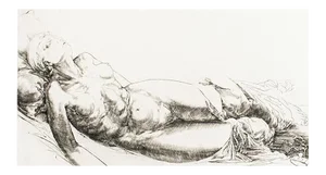 Femme Allongée / Lying Woman - Original Etching and Drypoint by J.P. Velly 1969