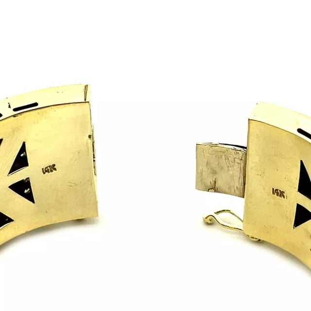 Diamonds 14k Panther Bracelet Yellow Gold Enamel Wide Bangle For Sale In Miami - Image 6 of 6