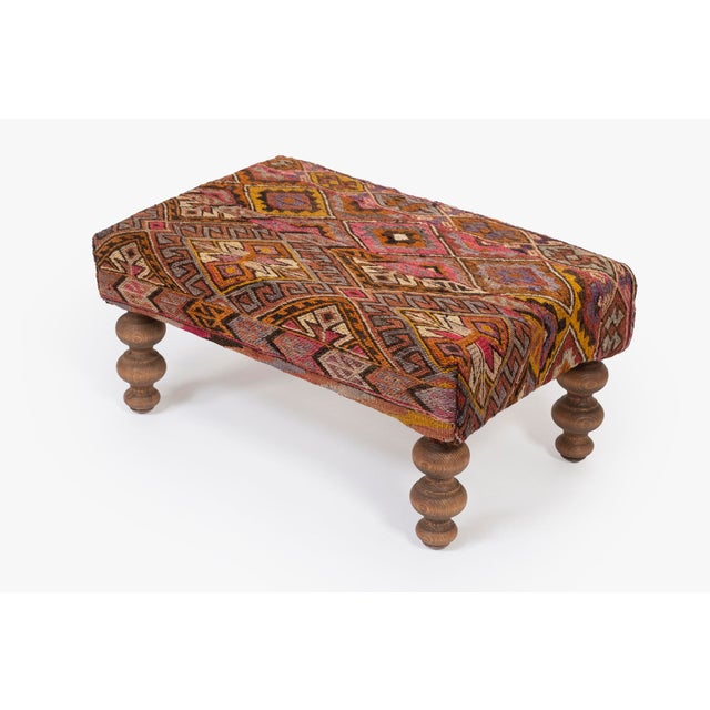 Turkish Kilim Footstool Ottoman Pouf Chairish