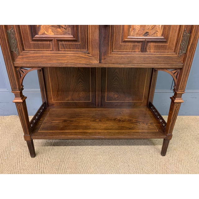 Arts & Crafts Inlaid Rosewood Parlour Cabinet, 1890 For Sale - Image 7 of 18