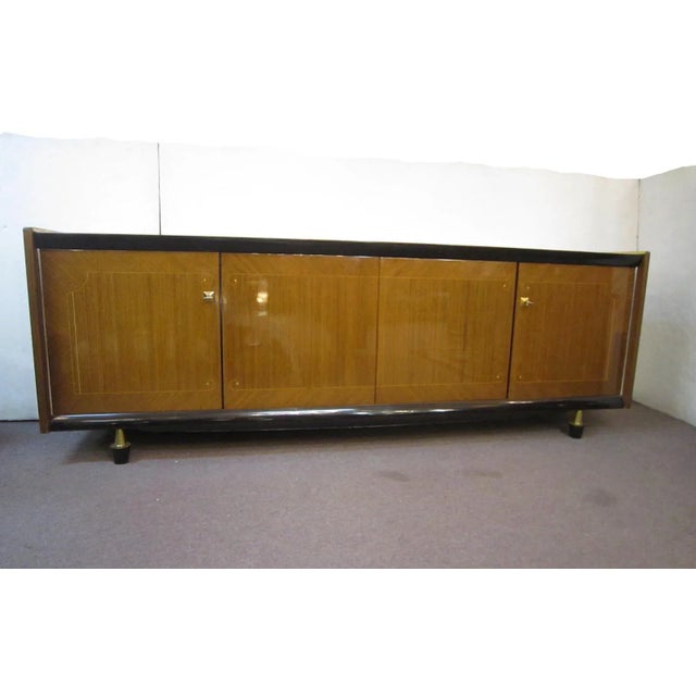 Wood 1960s Mid-Century Modern French Long Low Credenza For Sale - Image 7 of 13